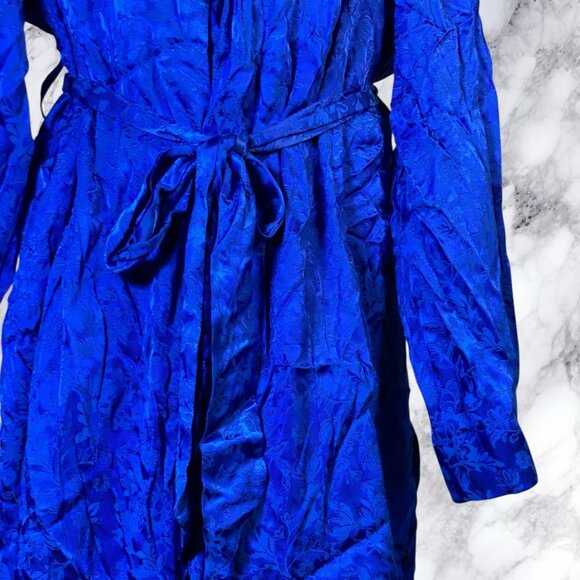Torrid Electric Blue Jacquard Trench Coat Jacket - Picture 7 of 12